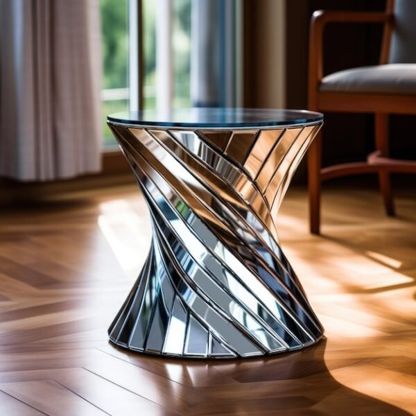 Stool Twisted Top Glass