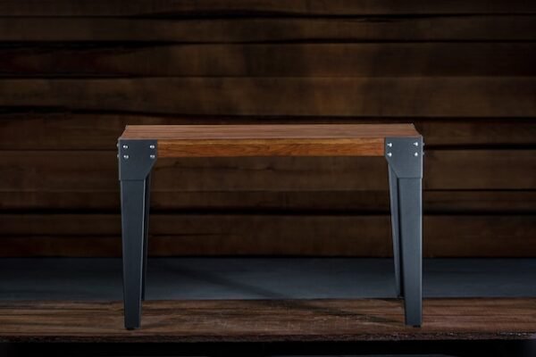 Iron Table with Wooden Top